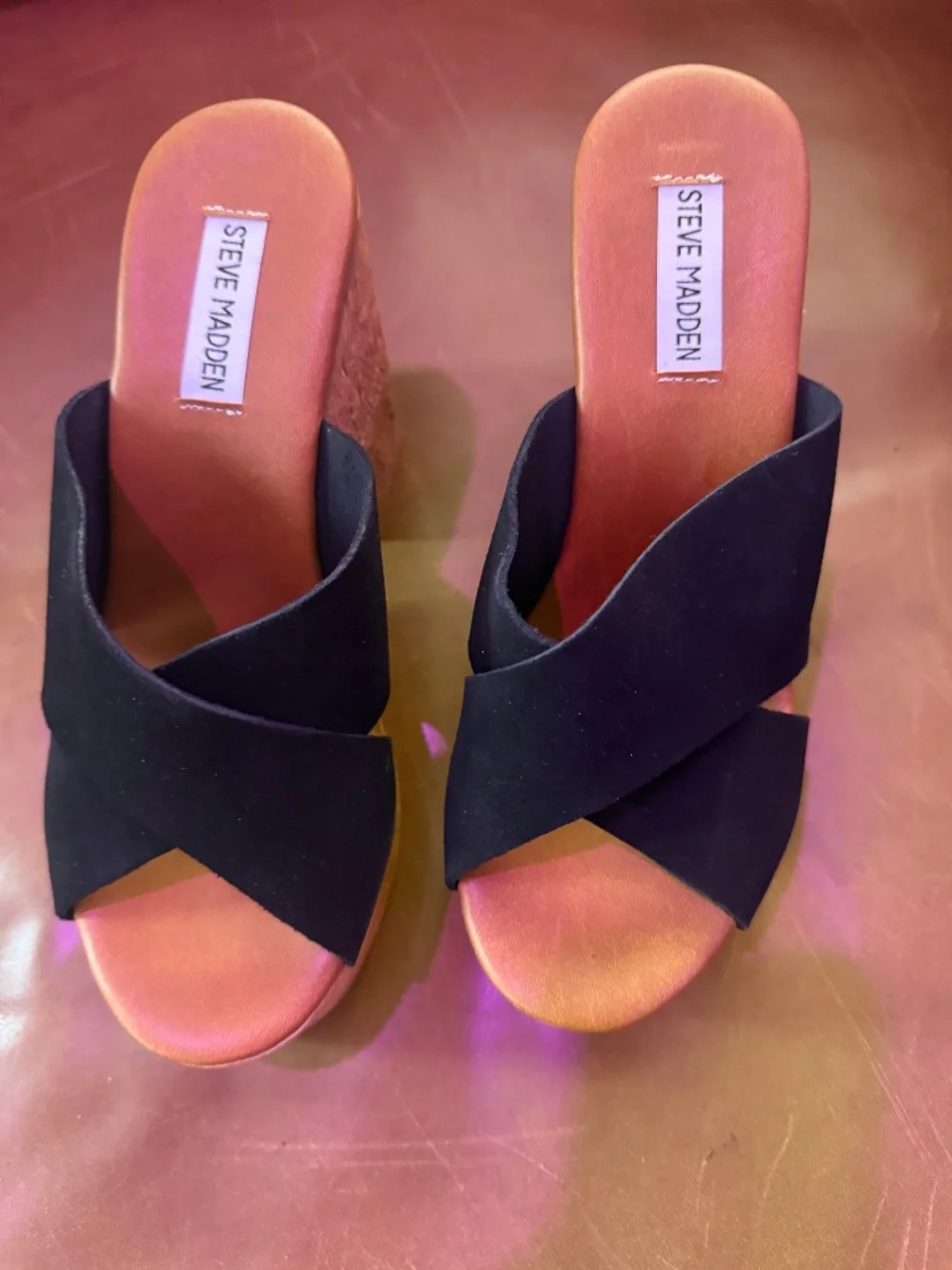 Steve Madden Saffron Suede Platform Sandals Size 10